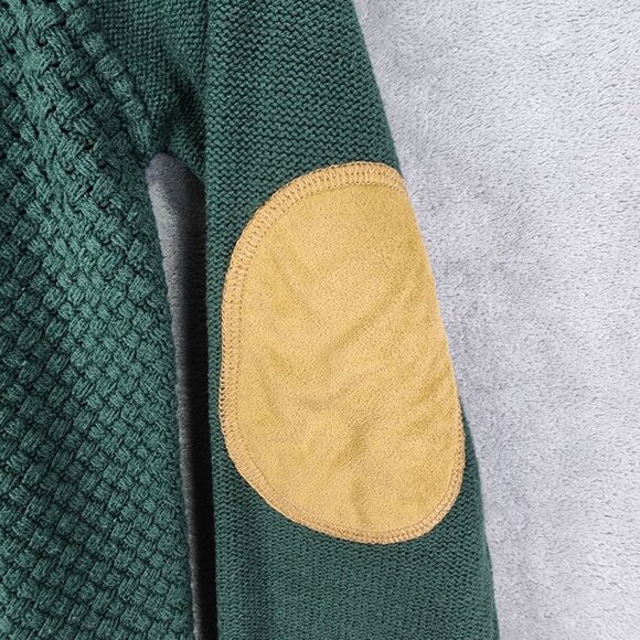 Womens Green August Mist Sweater w/ Elbow Patches Long Sleeve Crew Neck Size M - Picture 4 of 10